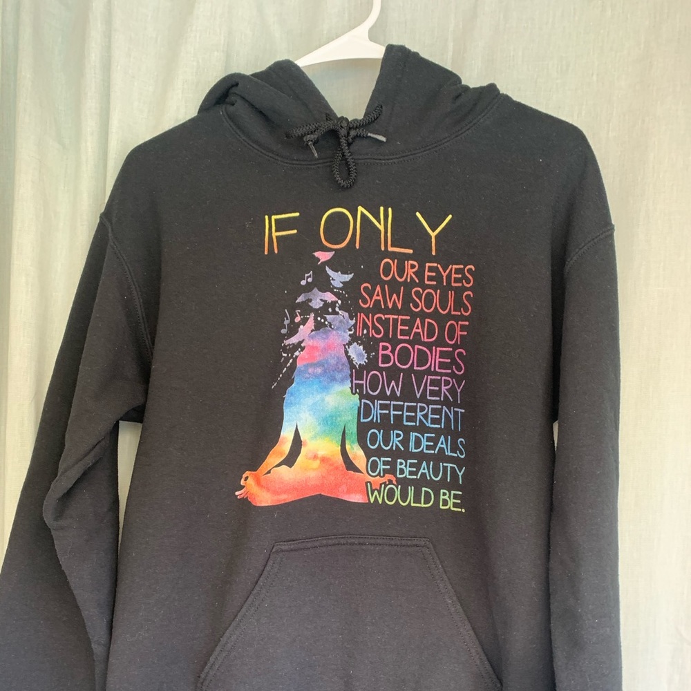 Black hoodie with quote